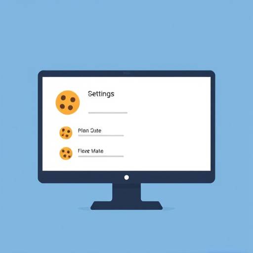 Icon of a computer screen with cookie settings being adjusted