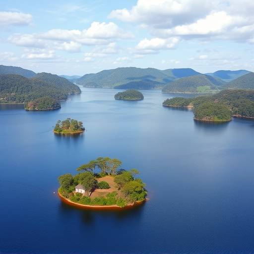 Lake Bunyonyi scenery with islands