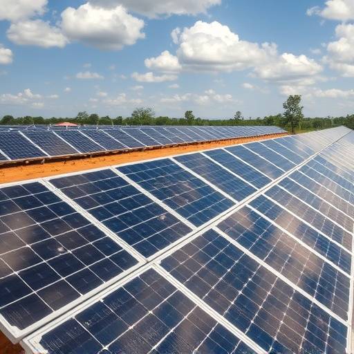Solar panels in a Ugandan solar power plant